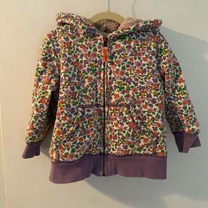 Mini Boden floral hooded sweatshirt